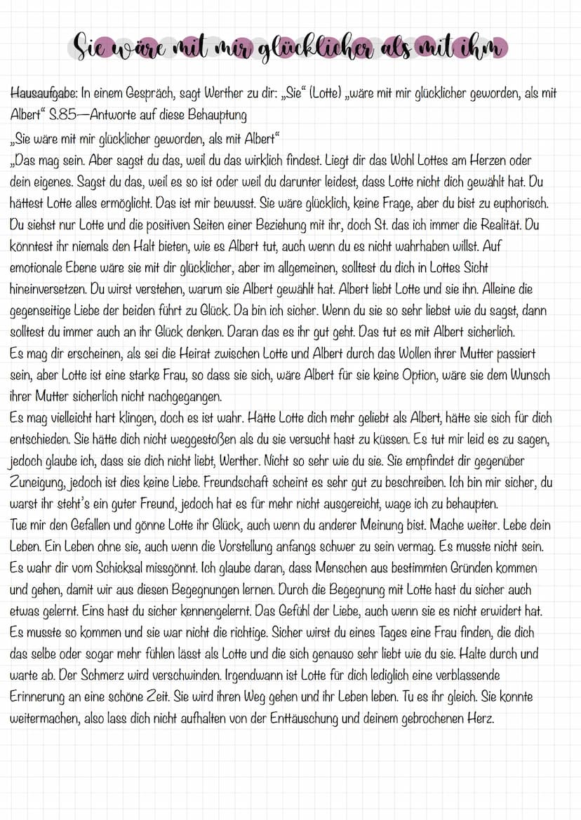 Darstellung Werthers
Aufgabe: Schreibe auf der Grundlage des Polaritätsprofils und deiner Kenntnisse des Buches eine Darstellung Werthers vo