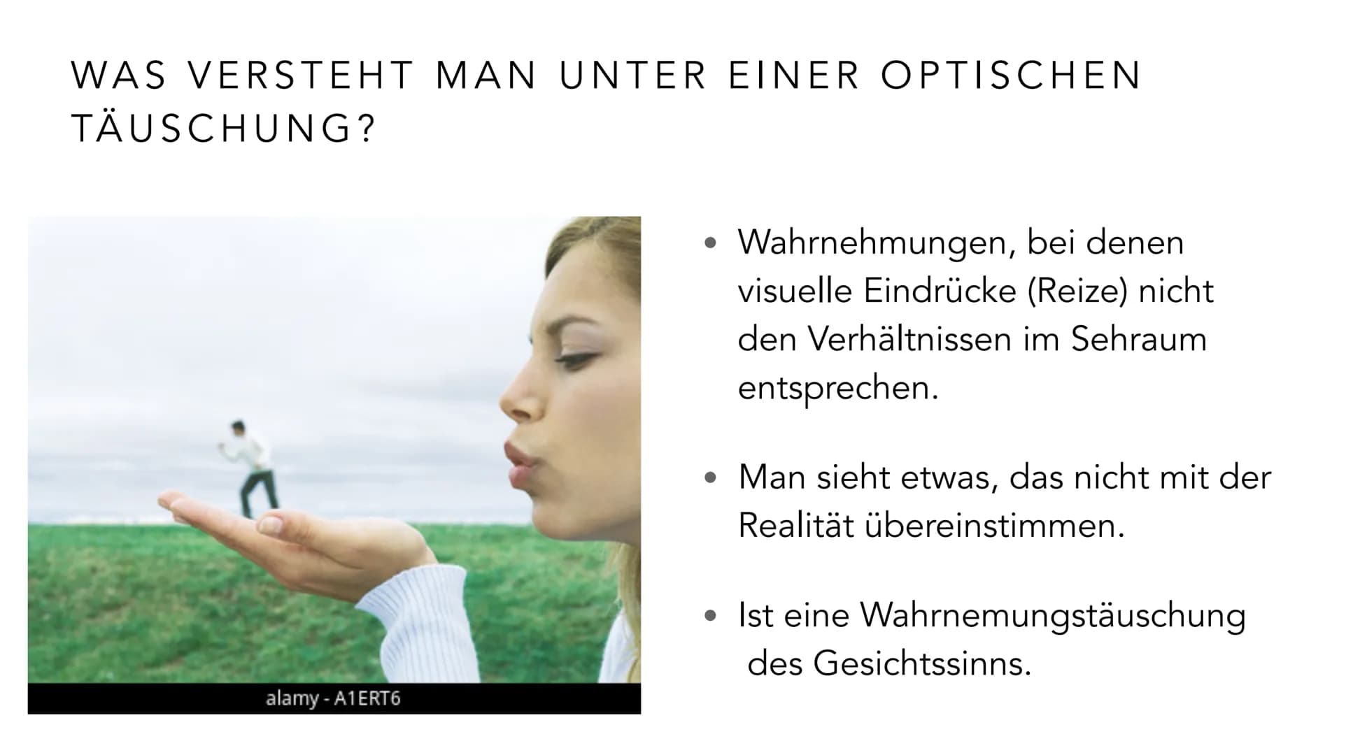  EMMA MEBES 21.12.21
PRÄSENTATION OPTISCHE
TÄUSCHUNGEN/ ILLUSIONEN INHALTSVERZEICHNIS
Entscheidung: Warum habe ich mich für diese Thema ents