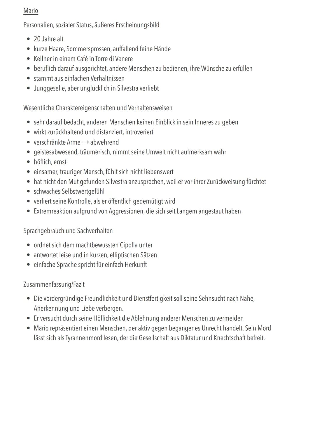 Mario und der Zauberer
Einleitung
In der 1930 erschienenen Novelle ,,Mario und der Zauberer" schildert Thomas Mann in der Person des
Ich-Erz