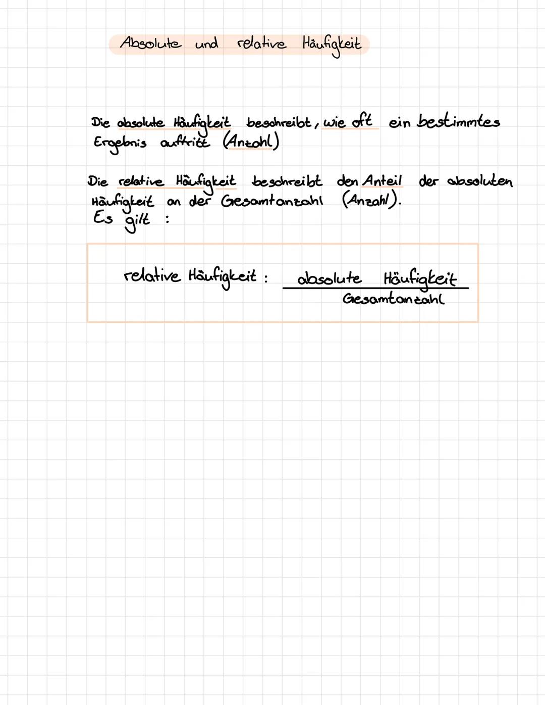 absolute und relative Häufigkeit