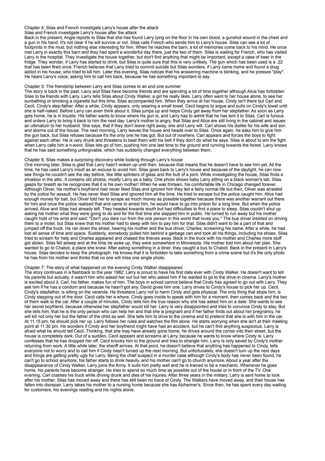 Chapter 1: An introduction to Larry Ott
The book starts with two important facts: A girl is missing and there is a „monster" with Larry's zo