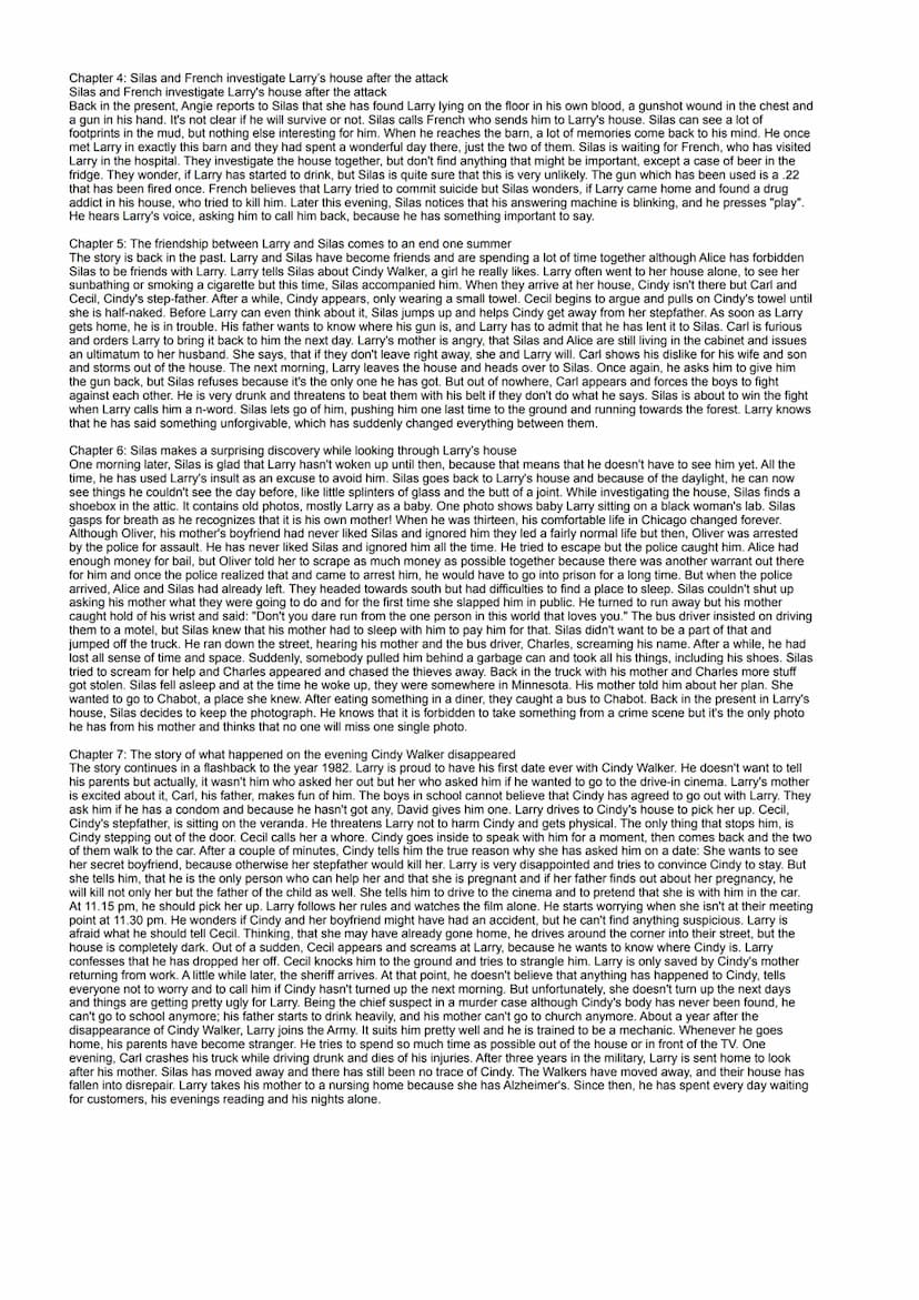 Chapter 1: An introduction to Larry Ott
The book starts with two important facts: A girl is missing and there is a „monster" with Larry's zo