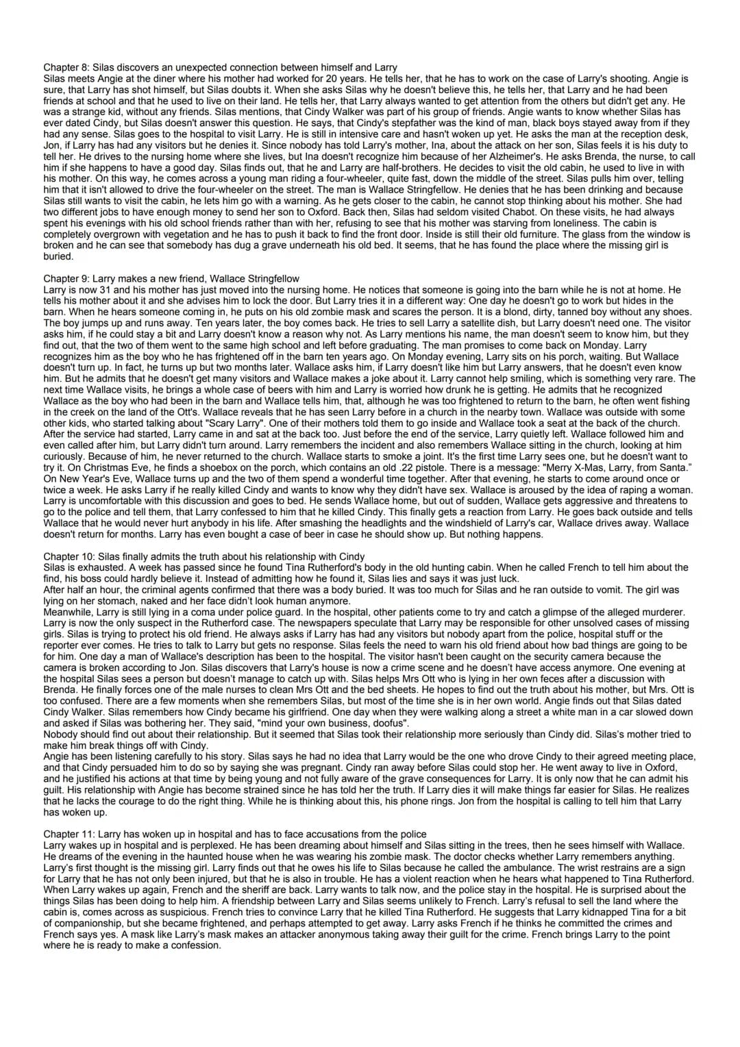 Chapter 1: An introduction to Larry Ott
The book starts with two important facts: A girl is missing and there is a „monster" with Larry's zo