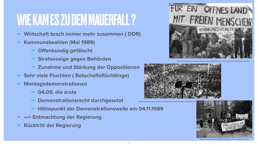 9. NOVEMBER 1989
DER MAUERFALL GLIEDERUNG
Wieso wurde die Mauer
erbaut?
Wie kam es zu dem Mauerfall?
Der Verlauf des Mauerfalls
Folgen des M