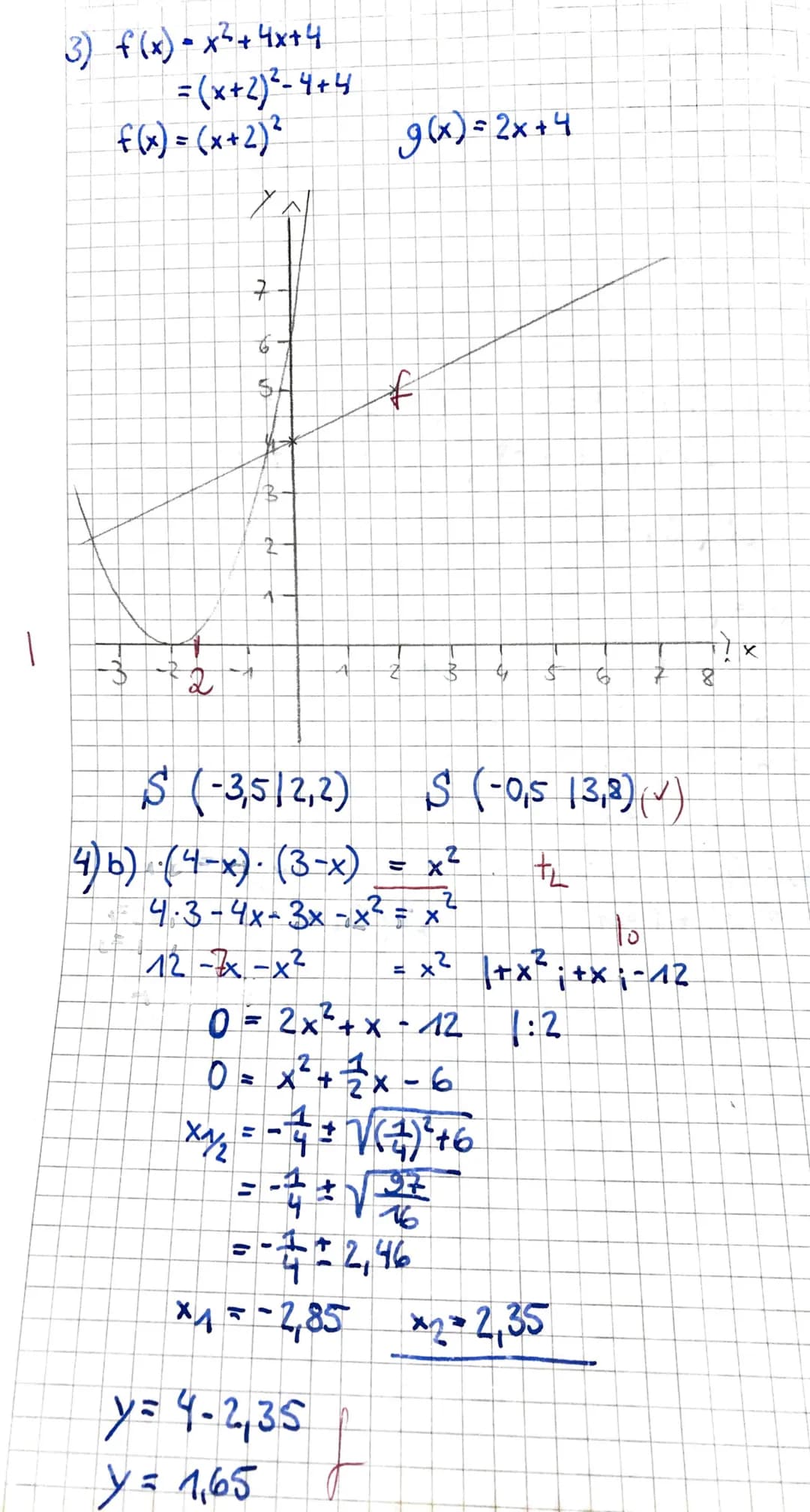 Klasse 9a
Quadratische Funktionen und
quadratische Gleichungen
6+6+6
Aufgabe 1 (3+3+3 BE)
Löse die folgenden Gleichungen.
a) 2x² + 16x96 = 0