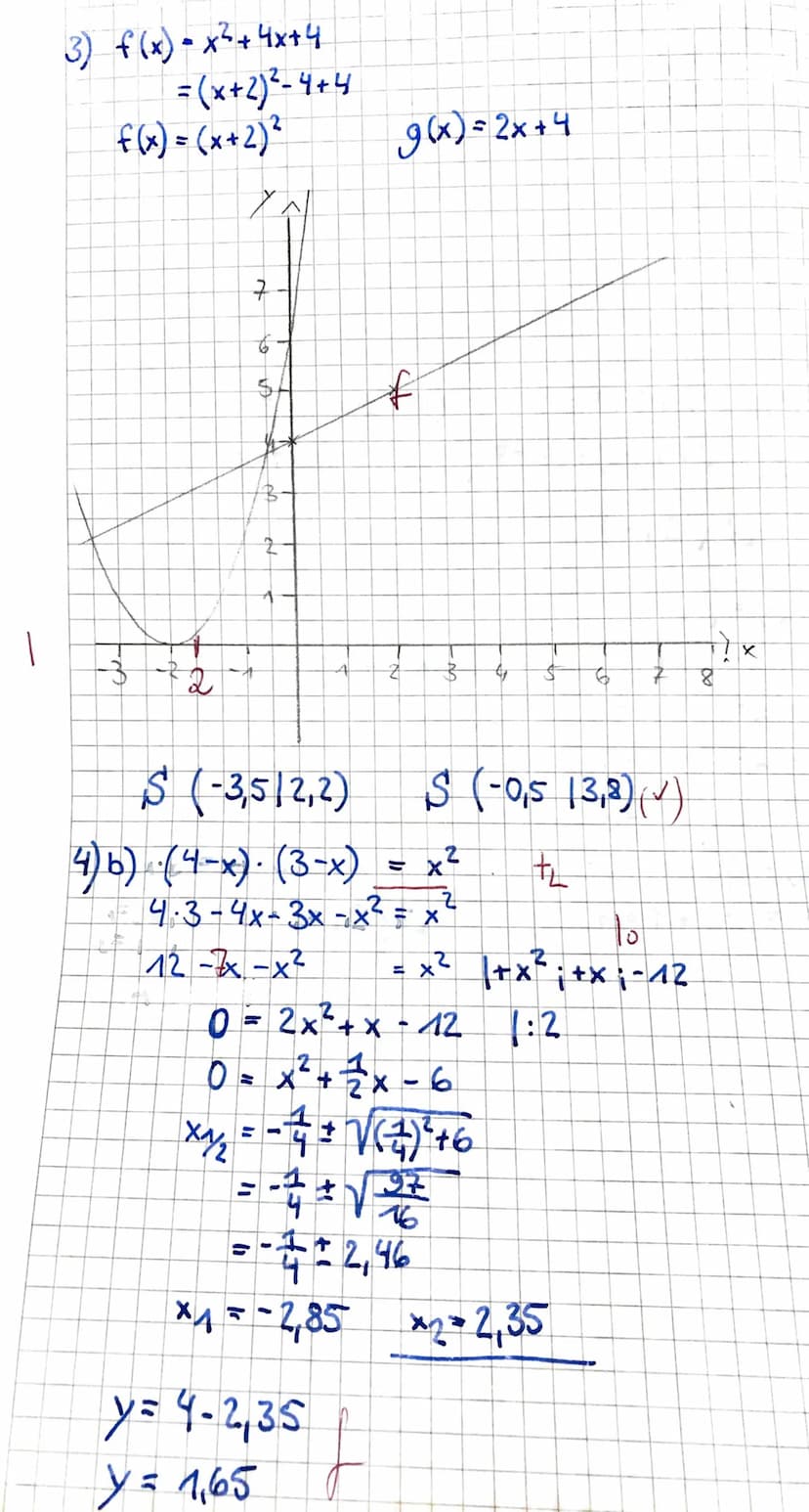 Klasse 9a
Quadratische Funktionen und
quadratische Gleichungen
6+6+6
Aufgabe 1 (3+3+3 BE)
Löse die folgenden Gleichungen.
a) 2x² + 16x96 = 0