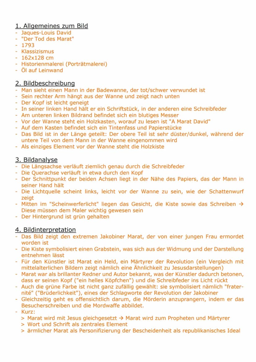 Bildbeschreibung, Bildanalyse und -interpretation
Hintergrundinfo zum Bild
Eine der berühmtesten Darstel-
lungen von Ereignissen der fran-
z