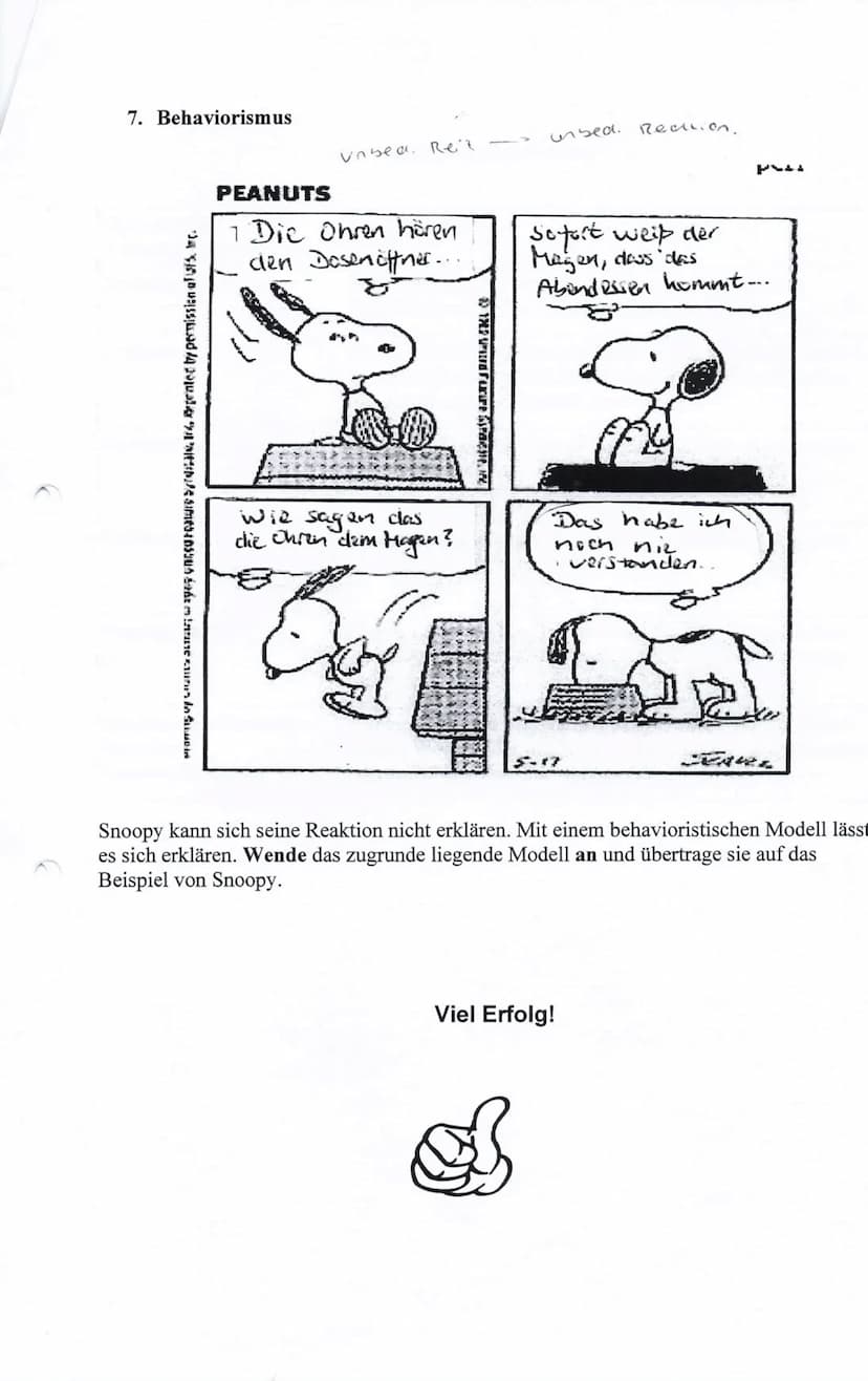 Ulausur Psychologie 15.3.19
Meltem Calisuan 180
Der unbedingte Reiz
fchrt 20 einer unbedingten.
Reaution
(der Magen "weiß", dass das Essen (