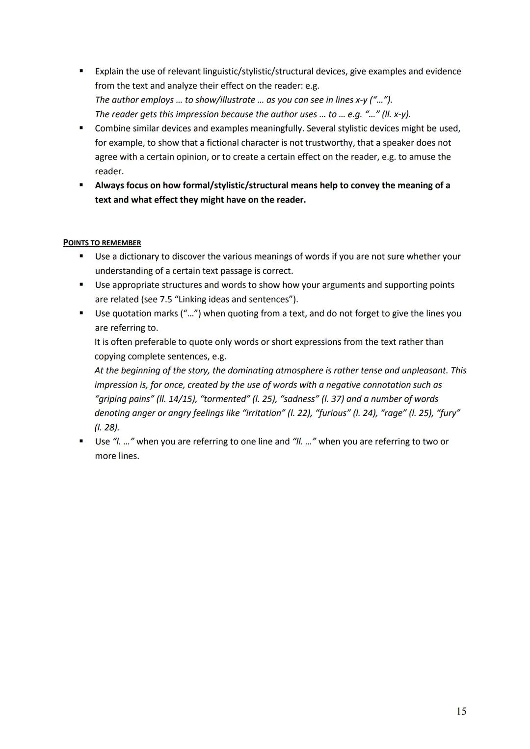 # 3 Analyzing texts

## 3.1 Analyzing written texts

### 3.1.1 Criteria for analyzing written texts

In an analysis, you are expected to sho
