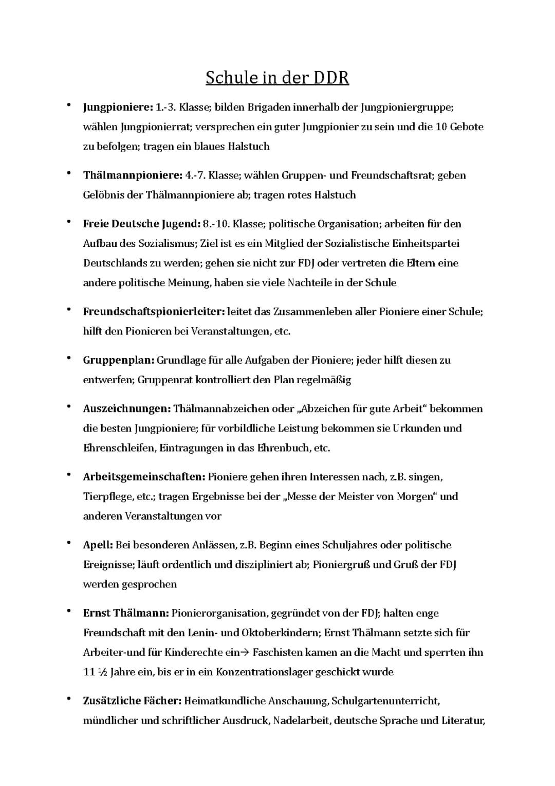 Schule und Schulsystem in der DDR: Pioniere, Stundenpläne und mehr