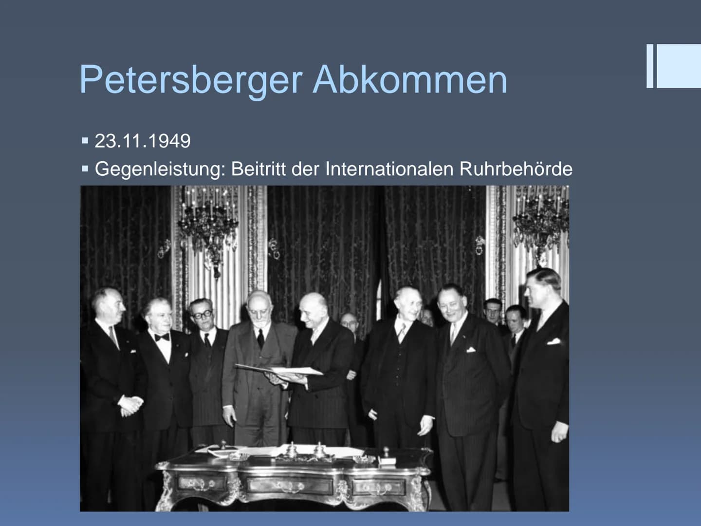 Konrad Adenauer
Name Gliederung
1. Kurzbiografie
2. Ziele seiner Politik
3. Westintegration
1. Petersberger Abkommen
2. Pariser Verträge
3. 