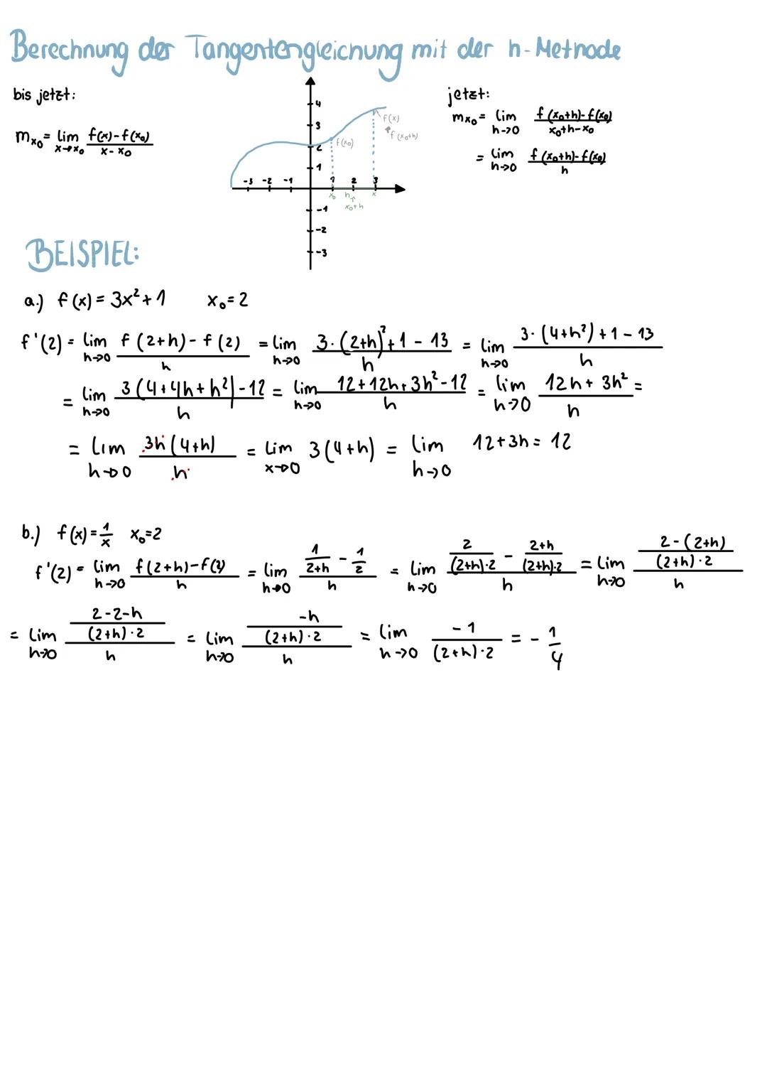 # Bestimmung der Tangentengleichung
Bestimmung der Tangente an den Graphen
Gf von f(x) = x² an der Stelle xo=1

WH: Geradengleichung
y=m.x+t