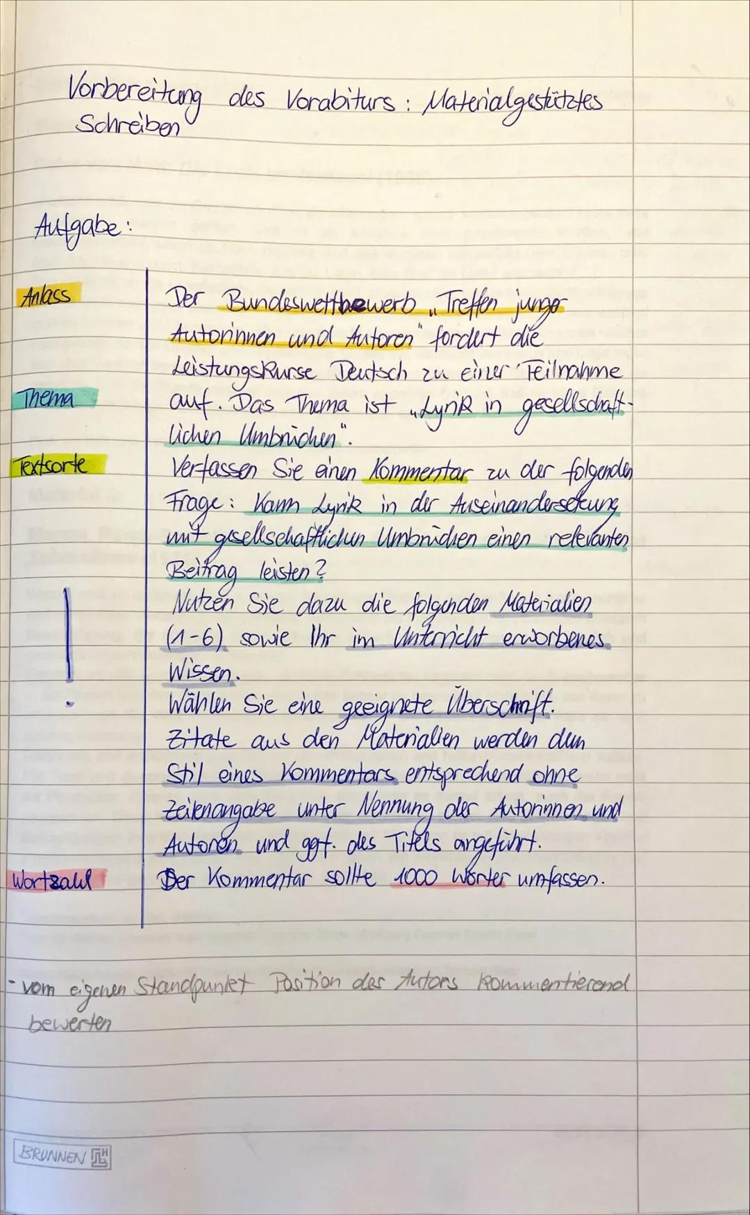 Vorbereitung des Vorabiturs: Materialgestütztes
Schreiben

Aufgabe

Anlass

Thema

Textsorte

Wortsall

Der Bundeswettbewerb Treffen jungo
A