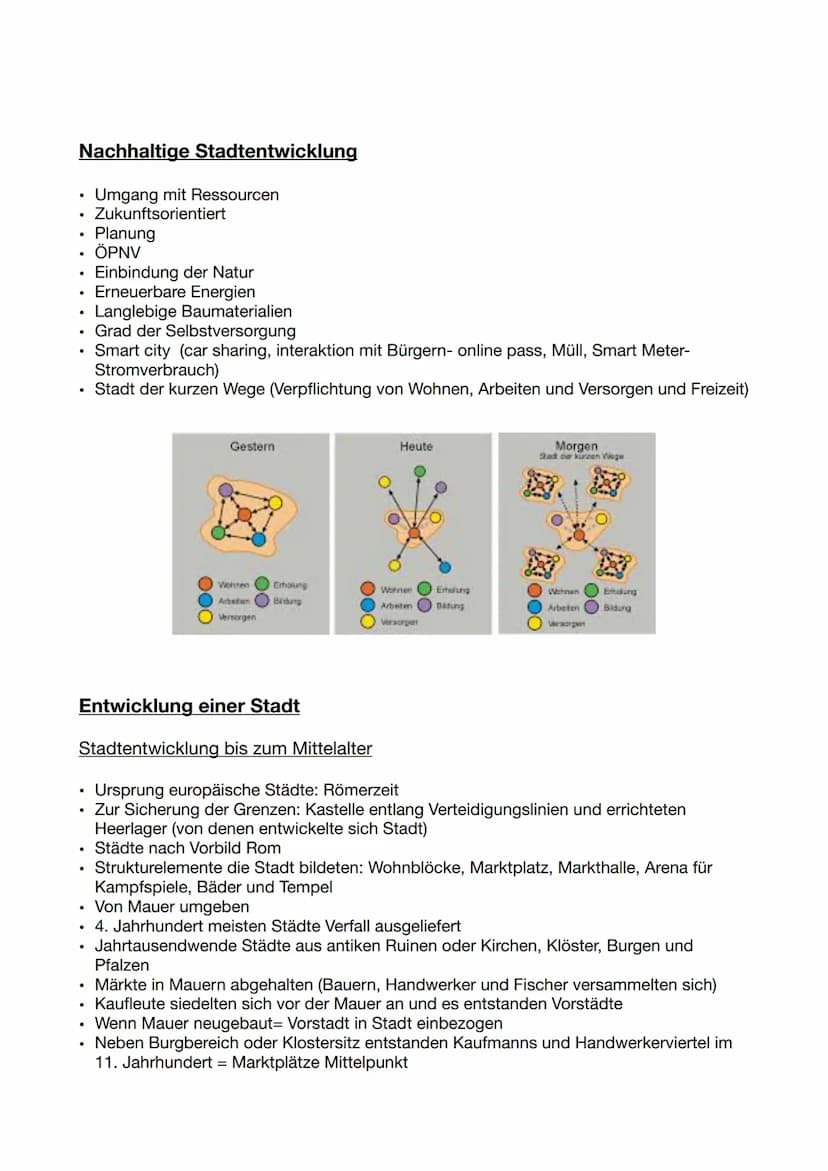 Funktionale Gliederung
Räumliche Gliederung nach Funktion und Nutzen der Stadt
Wichtig für Stadtplanung und Raumordnung
• Funktionen siedeln