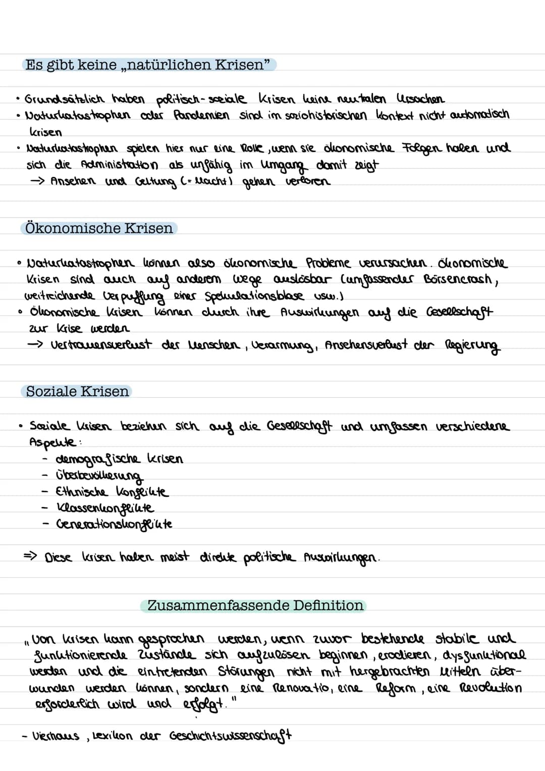 Es gibt keine „natürlichen Krisen"
• Grundsätzlich haben politisch-soziale Krisen keine neutralen Ursachen
• Naturkatastrophen oder Pandemie
