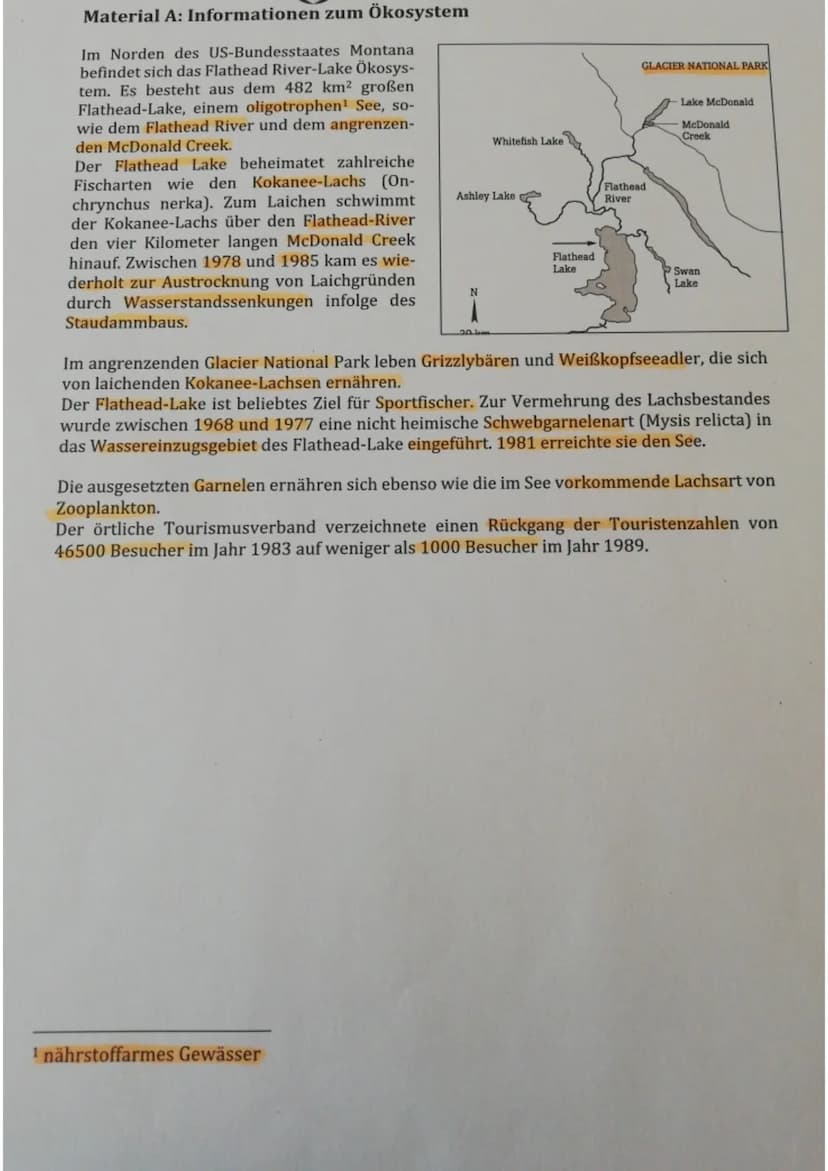 Aufgabe 1.1:
Die Schülerin / der Schüler
zeichnet die Nahrungskette:
Phytoplankton (Produzenten) → Ruderfußkrebs/ Blatt-
fußkrebs (Primärkon