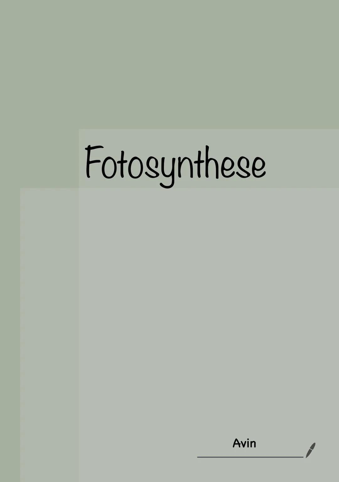 # Fotosynthese

Avin # Fotosynthese

•Synthese cus Licht"

- Es ist in zwei Prozesse ein geteilt:

Lichd abhängige Reaktion

Lichtunabhängig