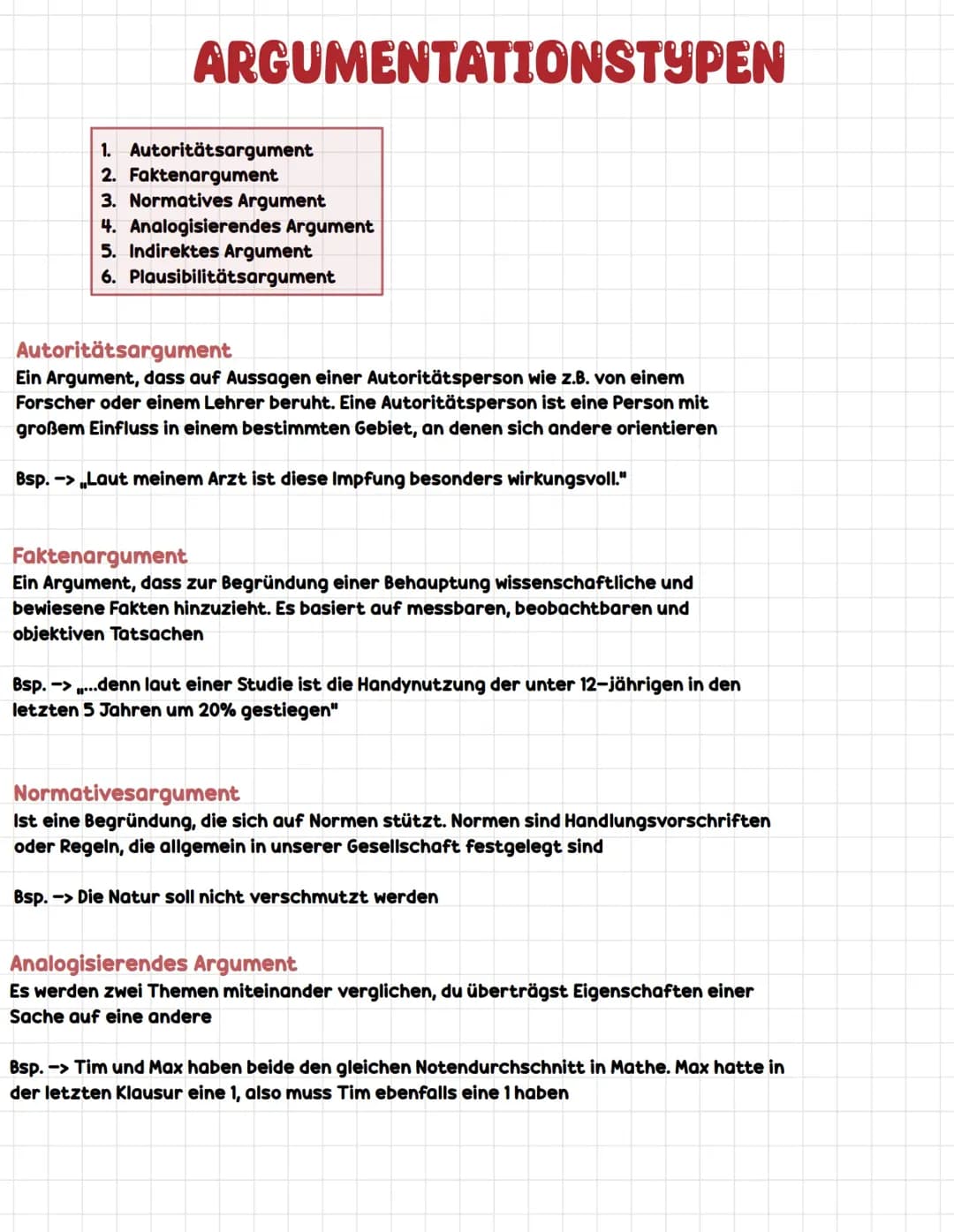 Argumenttypen