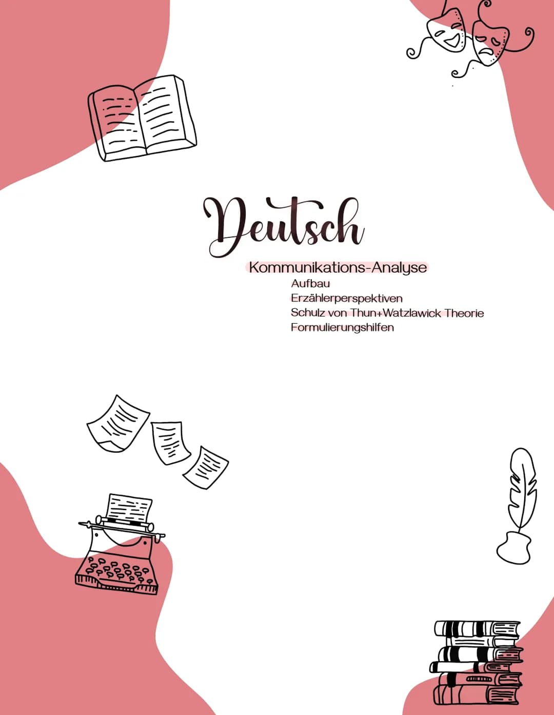 { !!!!!
{!((!!!
//D
Deutsch
Kommunikations-Analyse
Aufbau
Erzählerperspektiven
Schulz von Thun+Watzlawick Theorie
Formulierungshilfen
CHIRIL