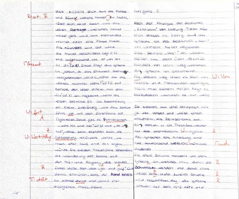Thema der Unterrichtsreihe: unterwegs sein: Lyrik von der Romantik bis zur
Gegenwart
Aufgabentyp IB: vergleichende Analyse literarischer Tex