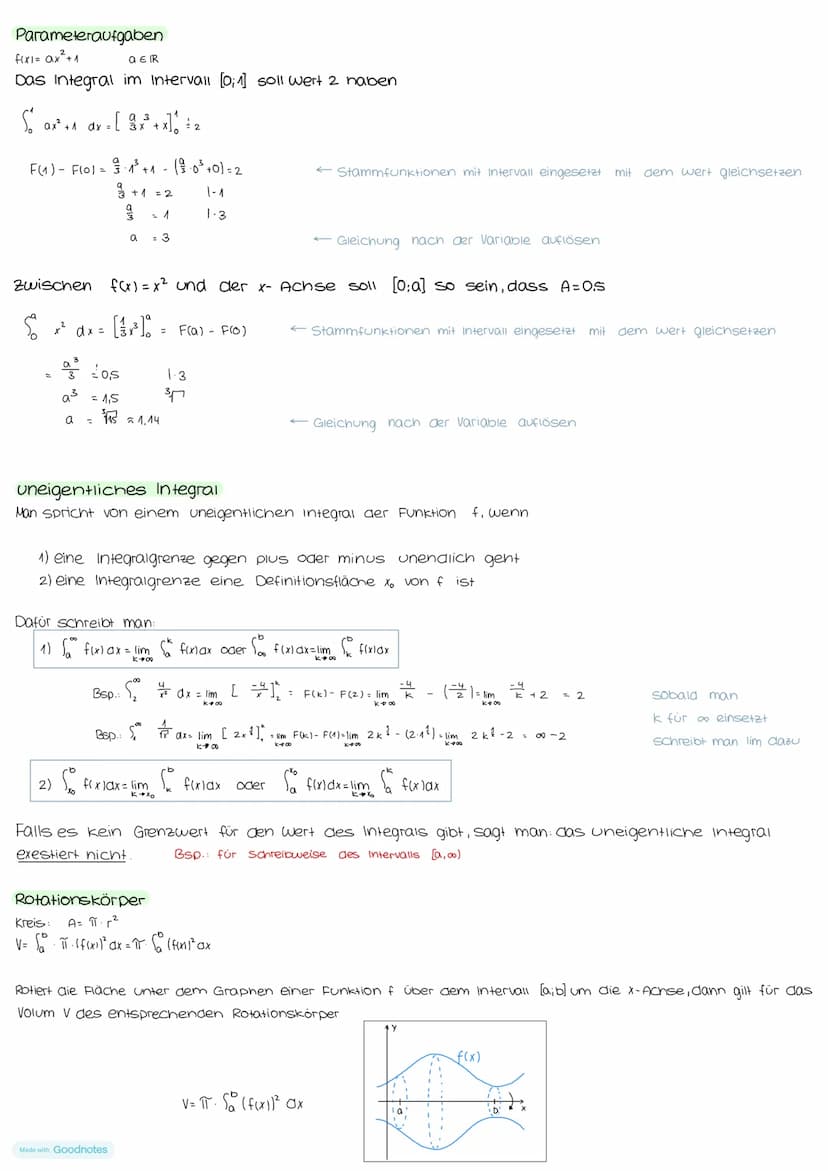 Produktregel:
f(x1= U(X) V(X)
f'(x)= U(X) V(x) + U'(X)⋅V (X)
Bsp.:
f(x)= x²x5
f'(x)= x²5x² + 2x x³ = 5x6 +2+³
Streifenmethode:
Obersumme:
Un