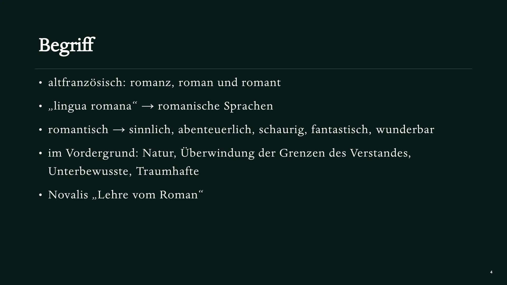 Romantik
EPOCHE DER
GROBEN GEFÜHLE
Deutsch Präsentation Seraphina Bowitz Inhalt
●
●
• Historischer Hintergrund
●
●
Phasen
• Merkmale
●
Epoch