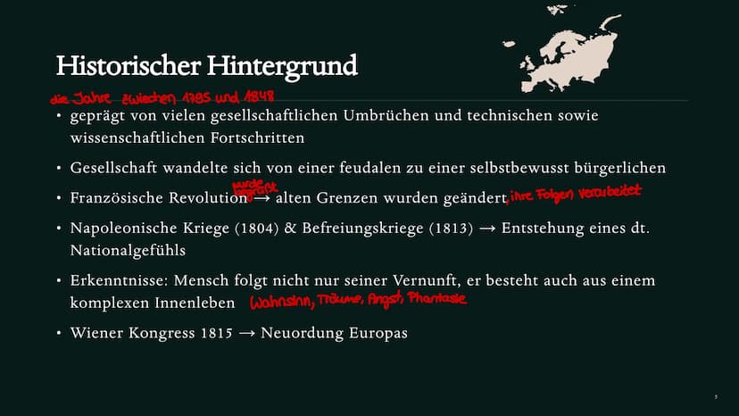 Romantik
EPOCHE DER
GROBEN GEFÜHLE
Deutsch Präsentation Seraphina Bowitz Inhalt
●
●
• Historischer Hintergrund
●
●
Phasen
• Merkmale
●
Epoch