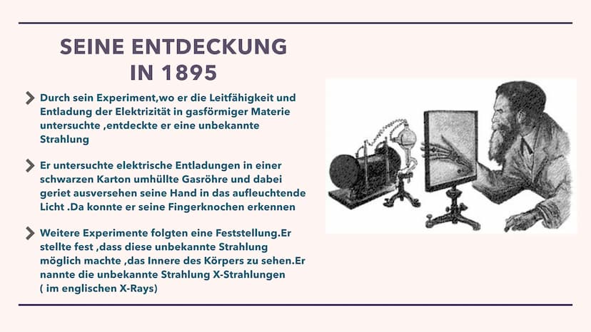 Wilhelm Conrad Röntgen's Entdeckung:
RÖNTGENSTRAHLUNG
Von Elma INHALTSVERZEICHNIS
Part 1 :
Wilhelms Biografie,seine Persönlichkeit und seine