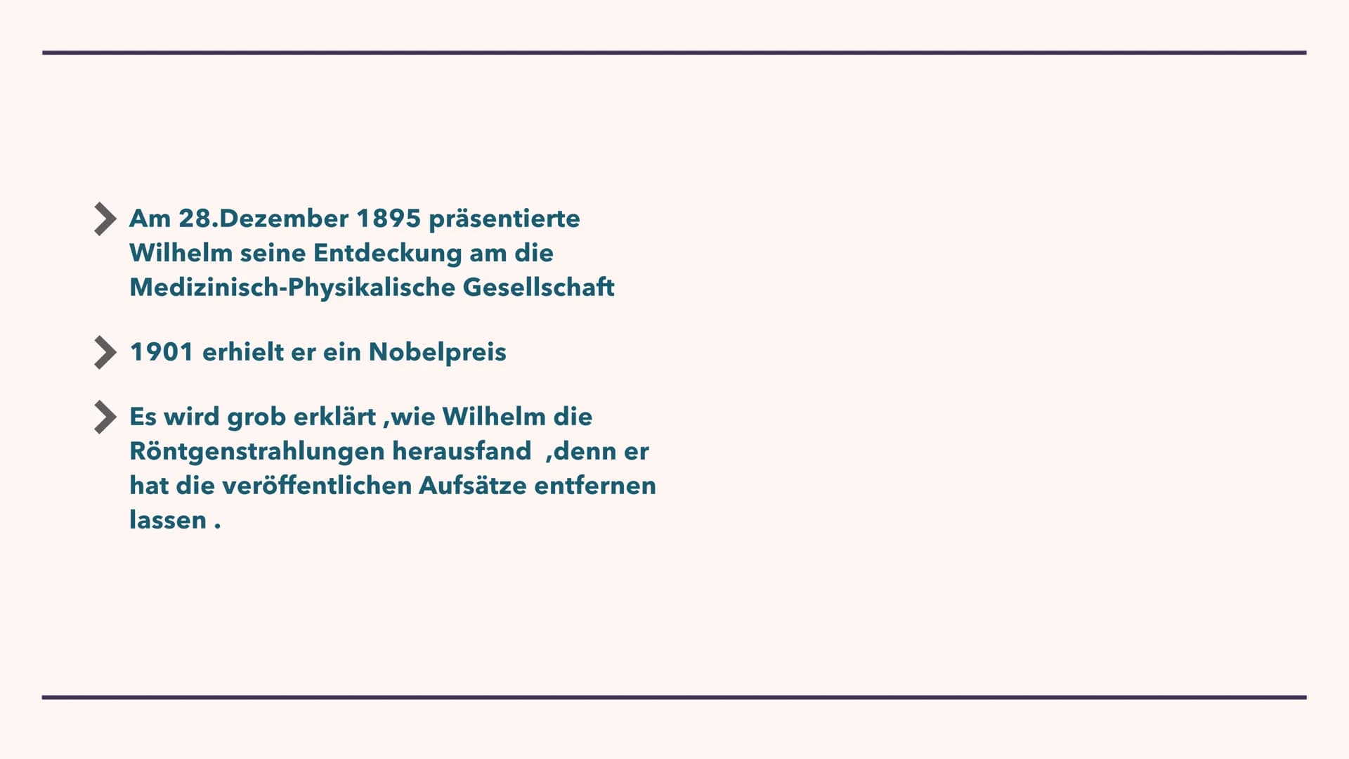 Wilhelm Conrad Röntgen's Entdeckung:
RÖNTGENSTRAHLUNG
Von Elma INHALTSVERZEICHNIS
Part 1 :
Wilhelms Biografie,seine Persönlichkeit und seine