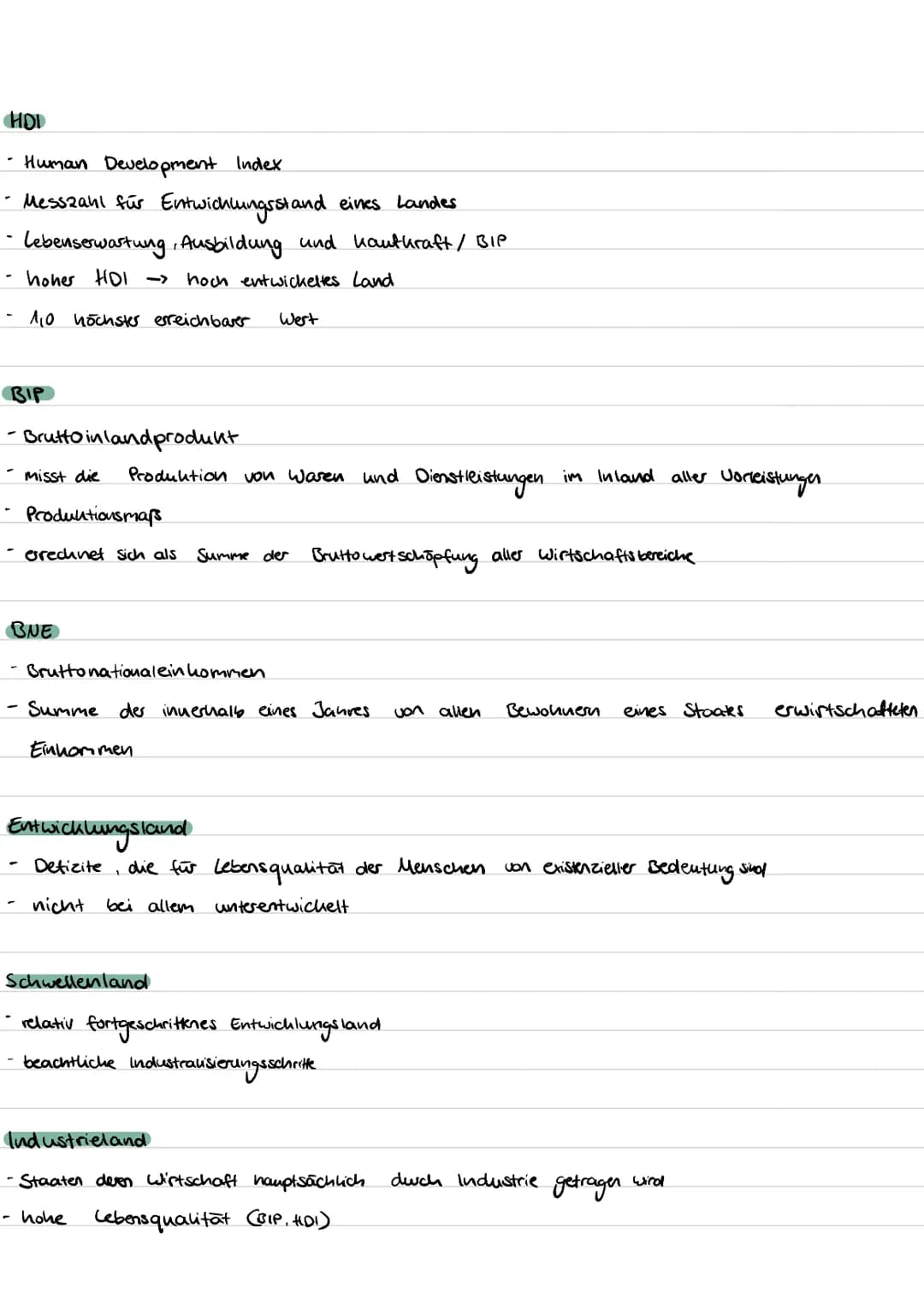 Themen
• Merkmale für Unterentwicklung
HDI
· BIP
.
• klausur 1.11.2021
BUE
Entwicklungs-/Schwellen- / Industrieland
Modernisierungstheorie /