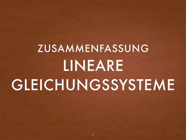 Know Zusammenfassung Lineare Gleichungssysteme thumbnail