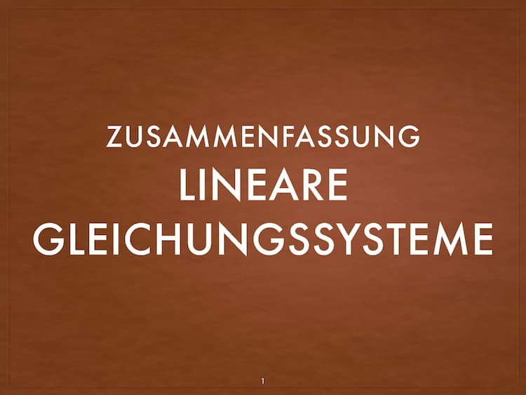Know Zusammenfassung Lineare Gleichungssysteme thumbnail