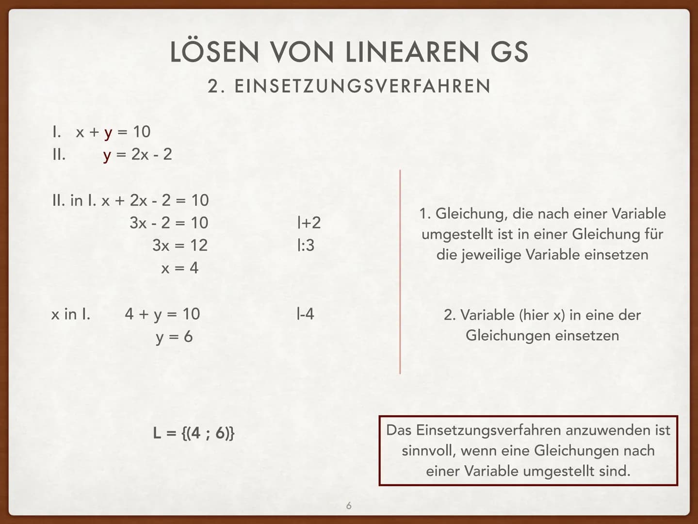 
<h2 id="definitionen">Definitionen</h2>
<p>Die Form ax + by = c von linearen Gleichungen nennt man die allgemeine Form. Die Form y = mx + n