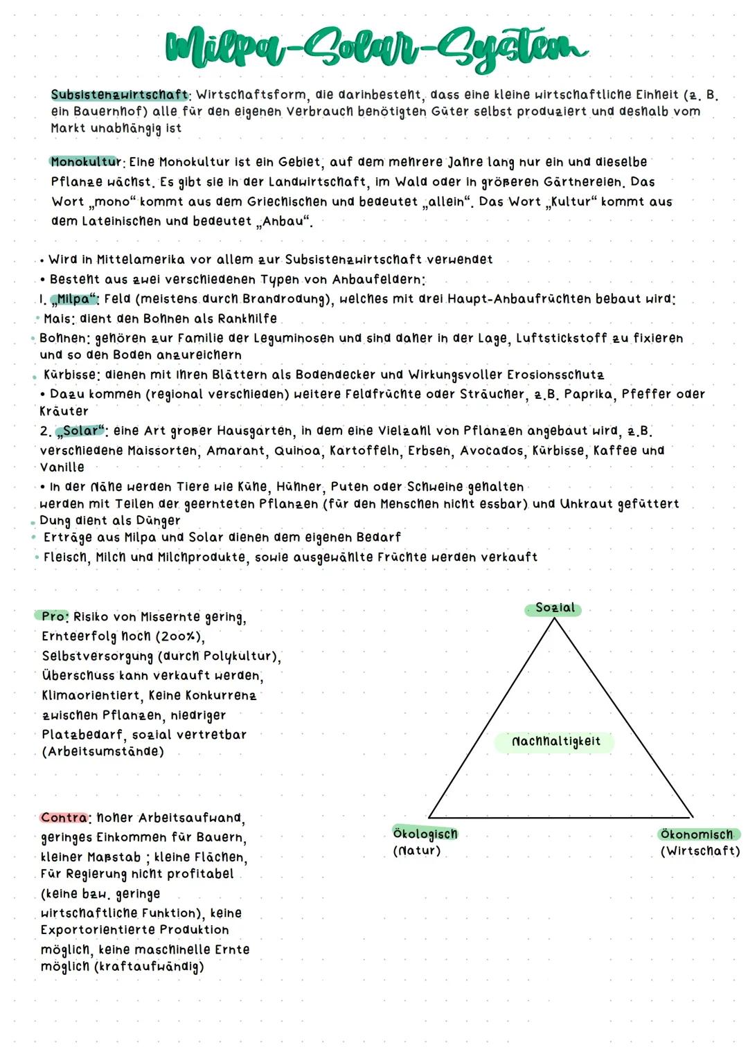 Milpa-Solar-System Lernzettel