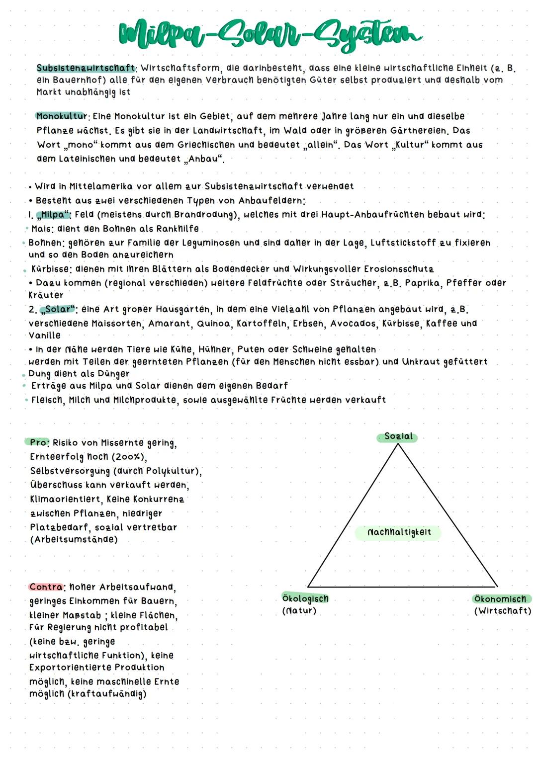 Milpa Solar System
Subsistenzwirtschaft: Wirtschaftsform, die darinbesteht, dass eine kleine wirtschaftliche Einheit (z. B.
ein Bauernhof) a