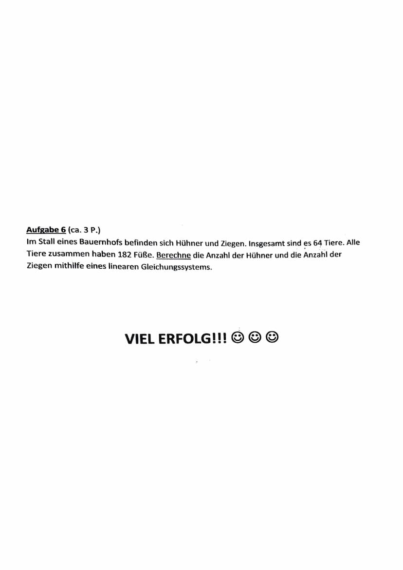 Klasse 8a
Name:
Mathematik
x = -8y + 4
a) |x=59417
x = 5y + 17
b)
Klassenarbeit Nr.1
Punkte: 23,5/26
Bitte löse alle Aufgaben - MIT RECHNUNG