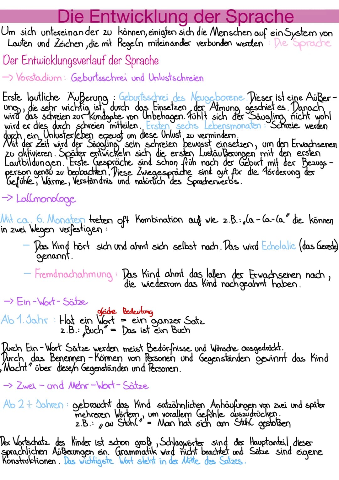 Die Entwicklung der Sprache
Um sich untereinander zu können, einigten sich die Menschen auf ein System von
Lauten und Zeichen, die mit Regel