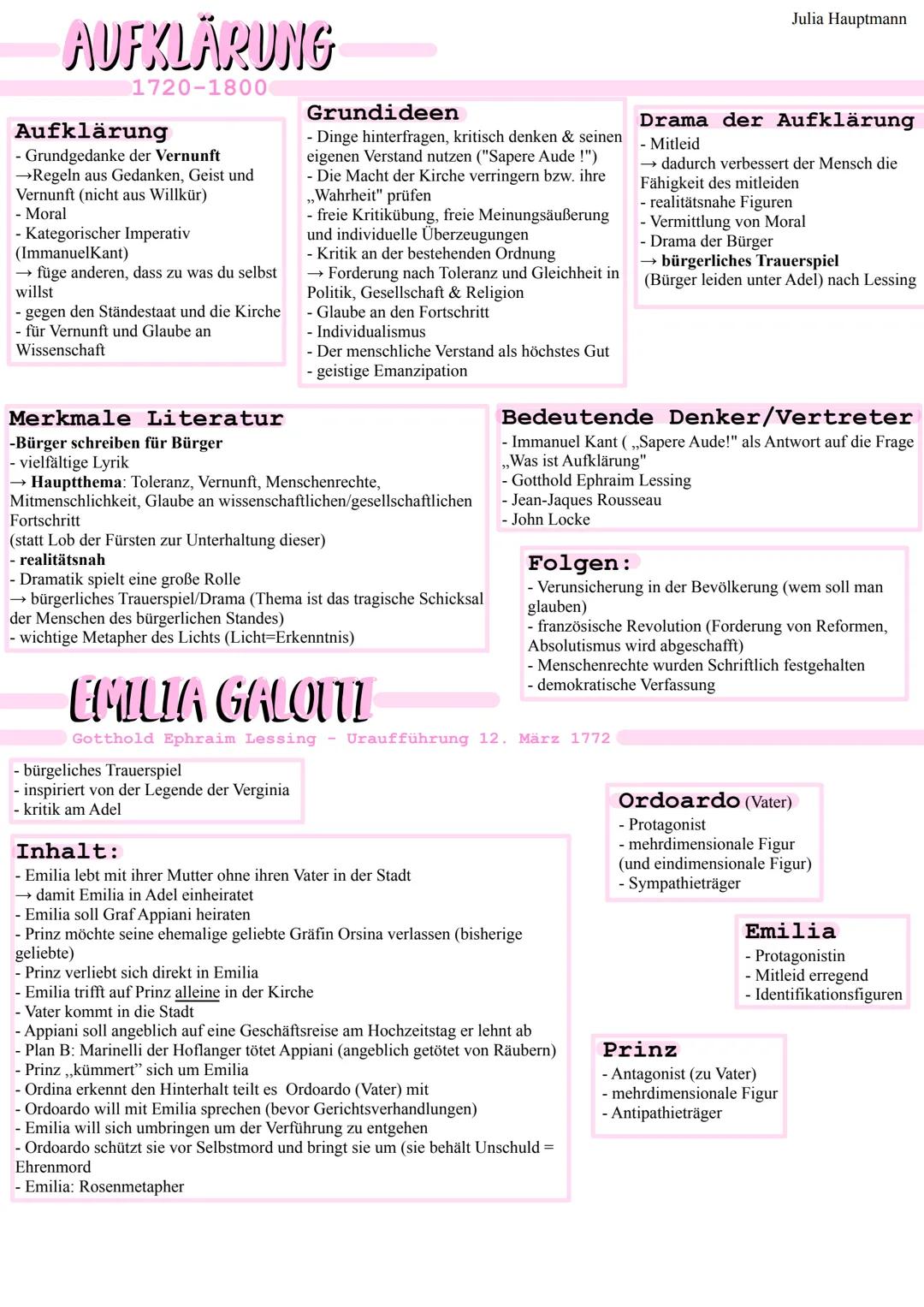 AUFKLÄRUNG
1720-1800
Aufklärung
- Grundgedanke der Vernunft
→Regeln aus Gedanken, Geist und
Vernunft (nicht aus Willkür)
- Moral
- Kategoris