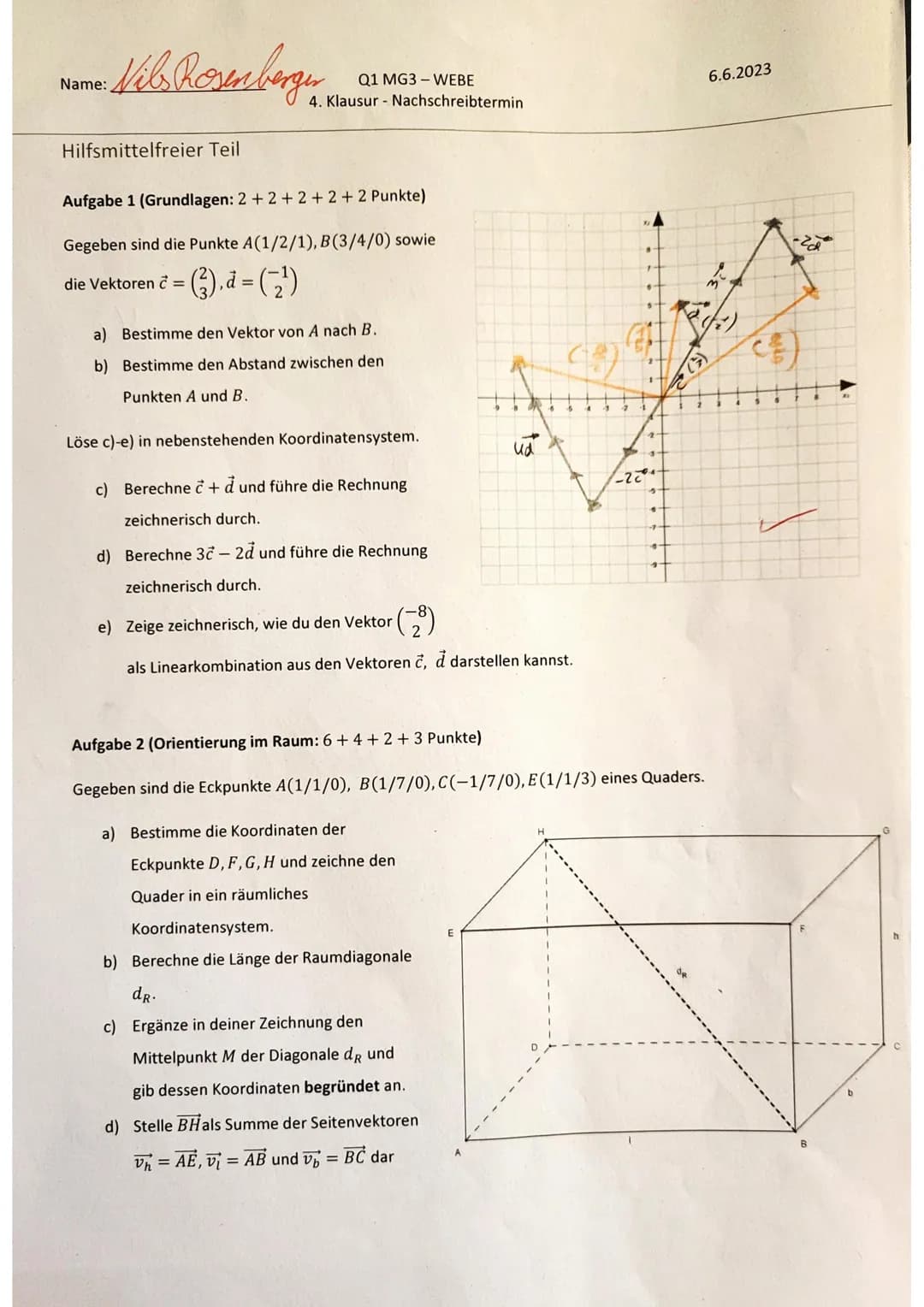Q1.2-Mathe LK-Klausur-Vektorgeometrie-10Punkte