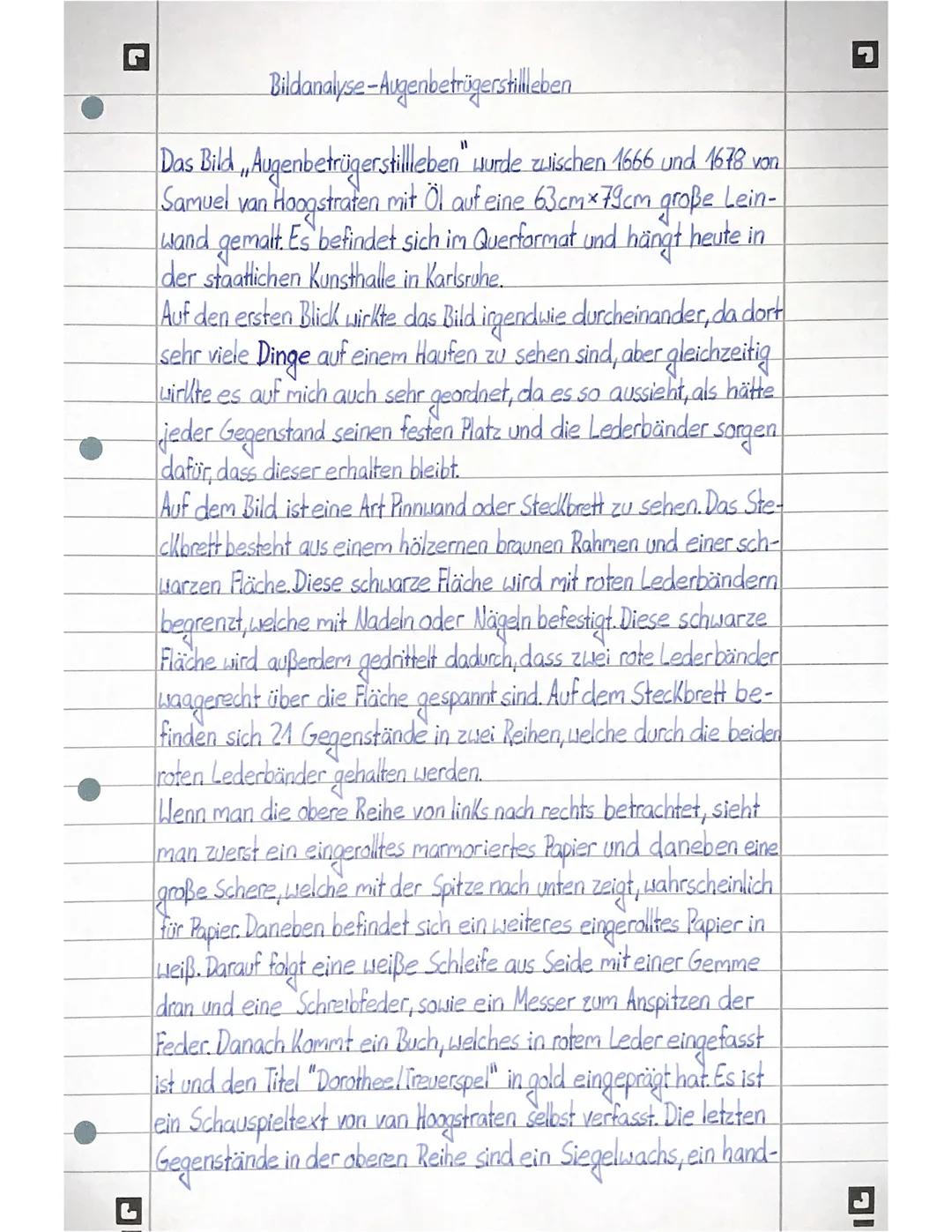 Bildanalyse-Augenbetrügerstilleben
Das Bild, Augenbetrügerstilleben" wurde zwischen 1666 und 1678 von
Samuel van Hoogstraten mit Öl auf eine