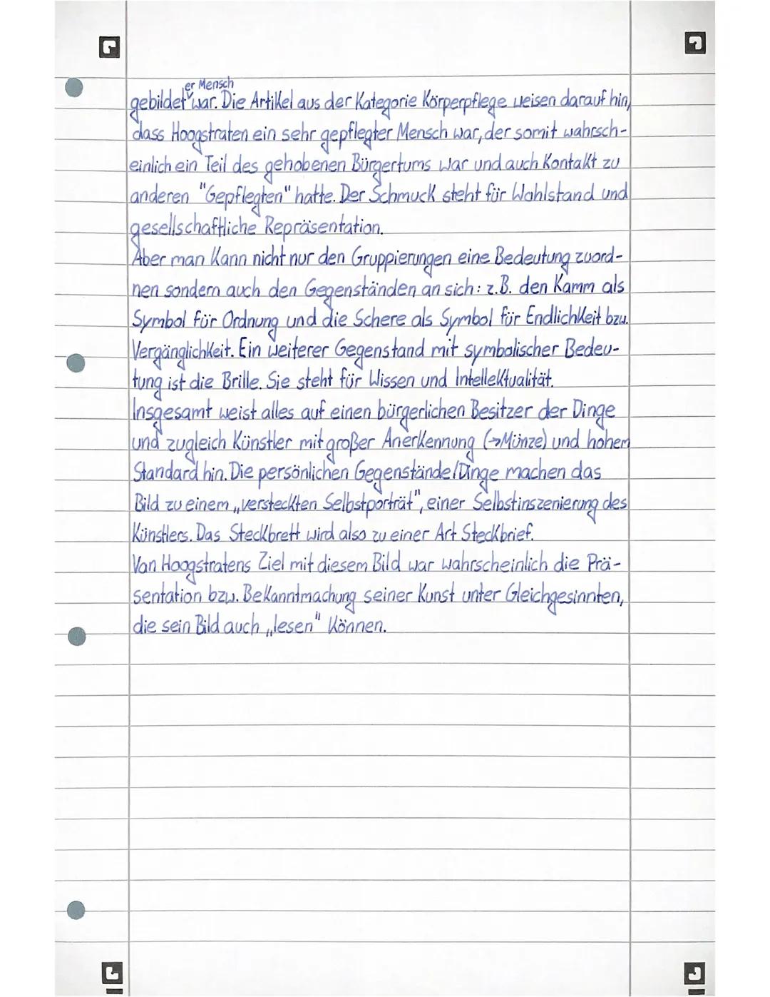 Bildanalyse-Augenbetrügerstilleben
Das Bild, Augenbetrügerstilleben" wurde zwischen 1666 und 1678 von
Samuel van Hoogstraten mit Öl auf eine