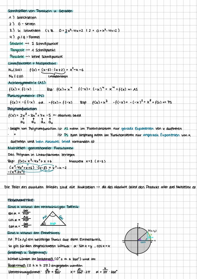 TEIL 1
LINEARE FUNKTIONEN
y=mx+n
y₂-y₁
Steigung m X₂-X₁ -Differentquarient
Steigungswinkel
m = tan x Bei Nebenwinkeln 180⁰- 1 x'l) Bsp: x= 3