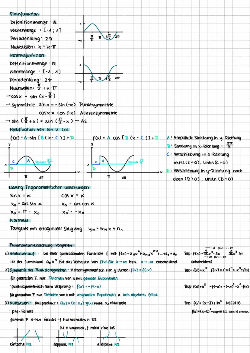 TEIL 1
LINEARE FUNKTIONEN
y=mx+n
y₂-y₁
Steigung m X₂-X₁ -Differentquarient
Steigungswinkel
m = tan x Bei Nebenwinkeln 180⁰- 1 x'l) Bsp: x= 3