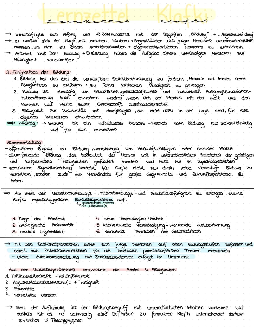 Jernzettel
beschäftigte sich Anfang des
19. Jahrhunderts
mit
den Begriffen Bildung"
+ " Allgemeinbildung
er stellte sich der Frage, mit welc