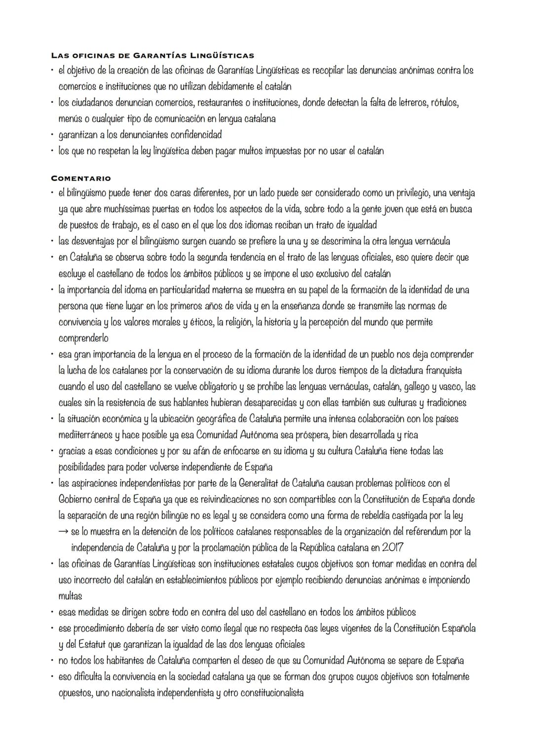 UNA SOCIEDAD BILINGÜE
Cataluña
• es mucho más íntimo
te sientes especial, puesto que los demás hablan solamente
un idioma
es un patrimonio c