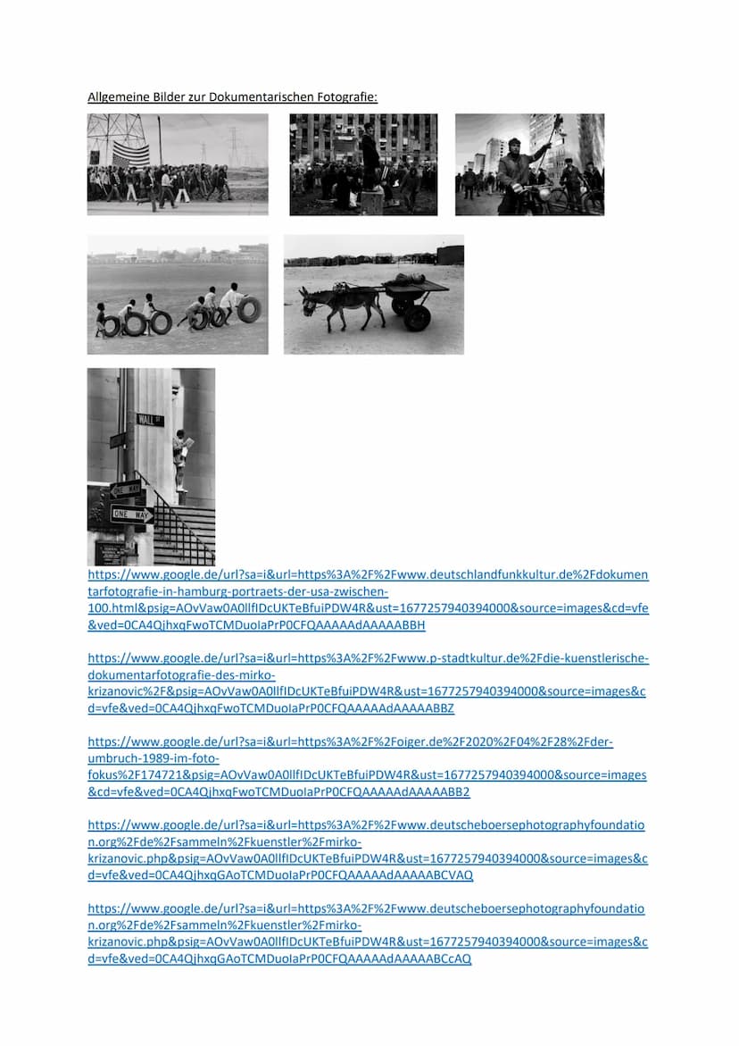 Dokumentarische Fotografie
Allgemein:
Momentaufnahme => unterstreicht Spontanität und Authenzität der Situation (beruht auf
subjektive Wahrn