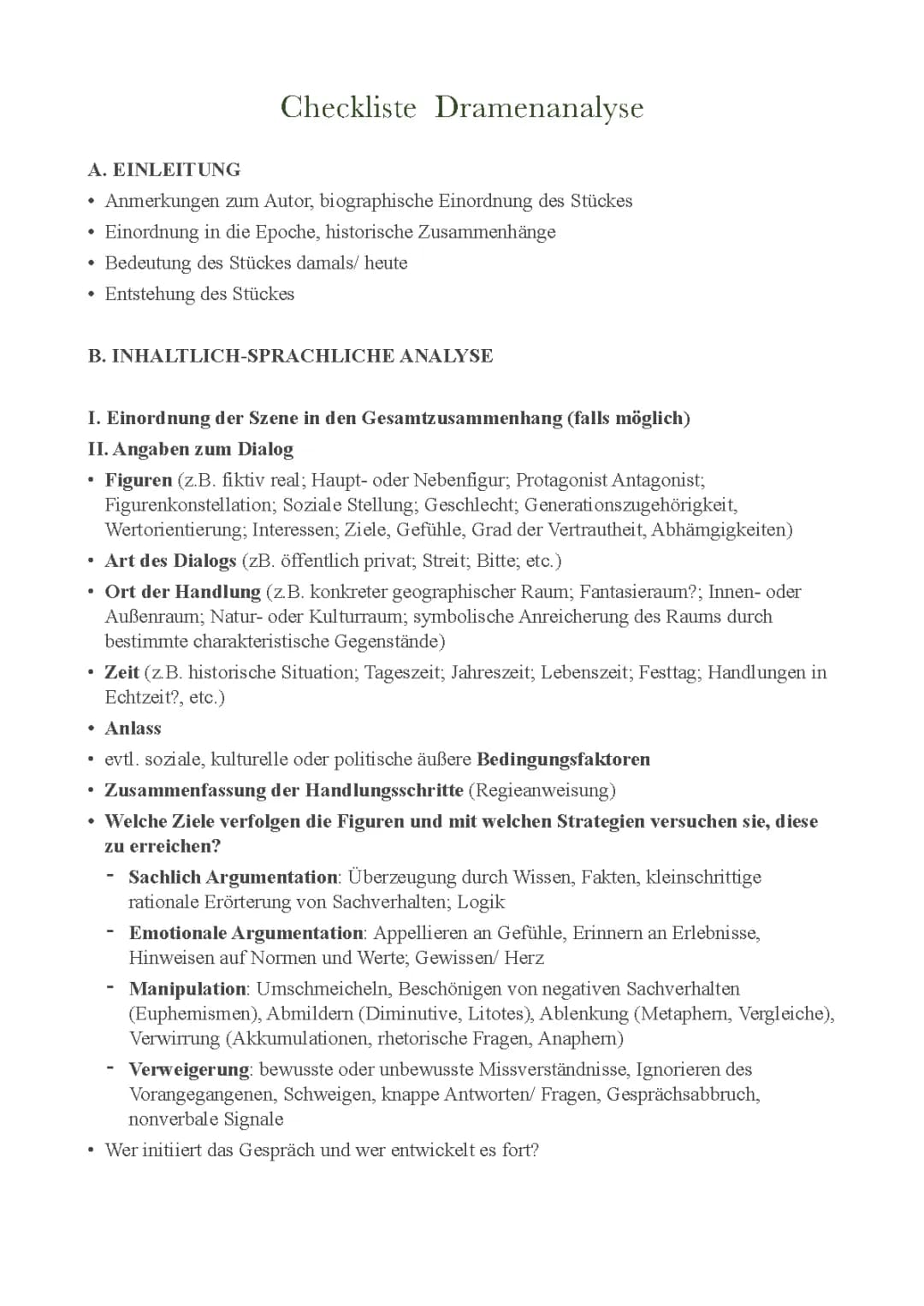 Dramenanalyse, Epochenübersicht, Stilmittel