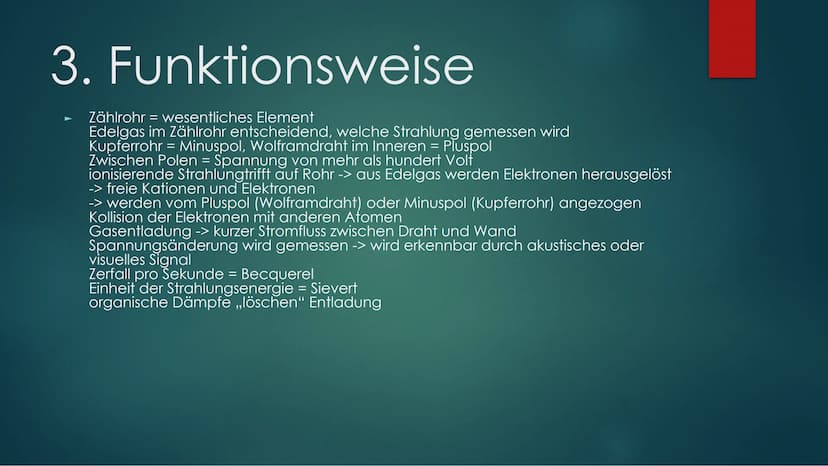 Geiger Müller Zählrohr Gliederung
1. Einführung
1.1 allgemeine Informationen
1.2 Geschichte des Geigerzählers
2. Aufbau
3. Funktionsweise
4.