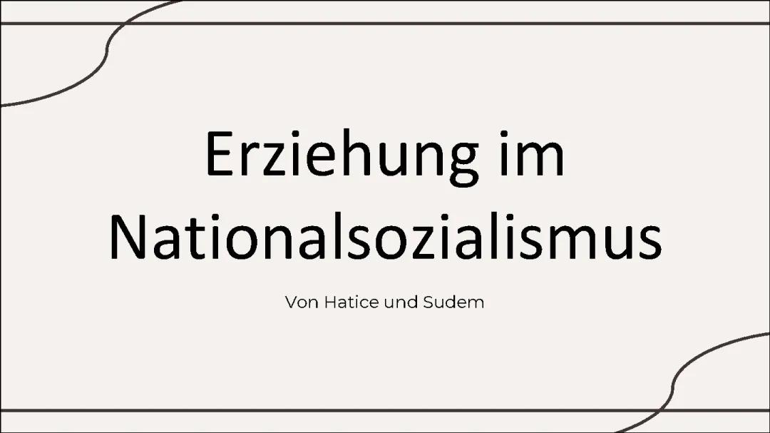 Erziehung im Nationalsozialismus: Hitlers Grundsätze und die Hitlerjugend