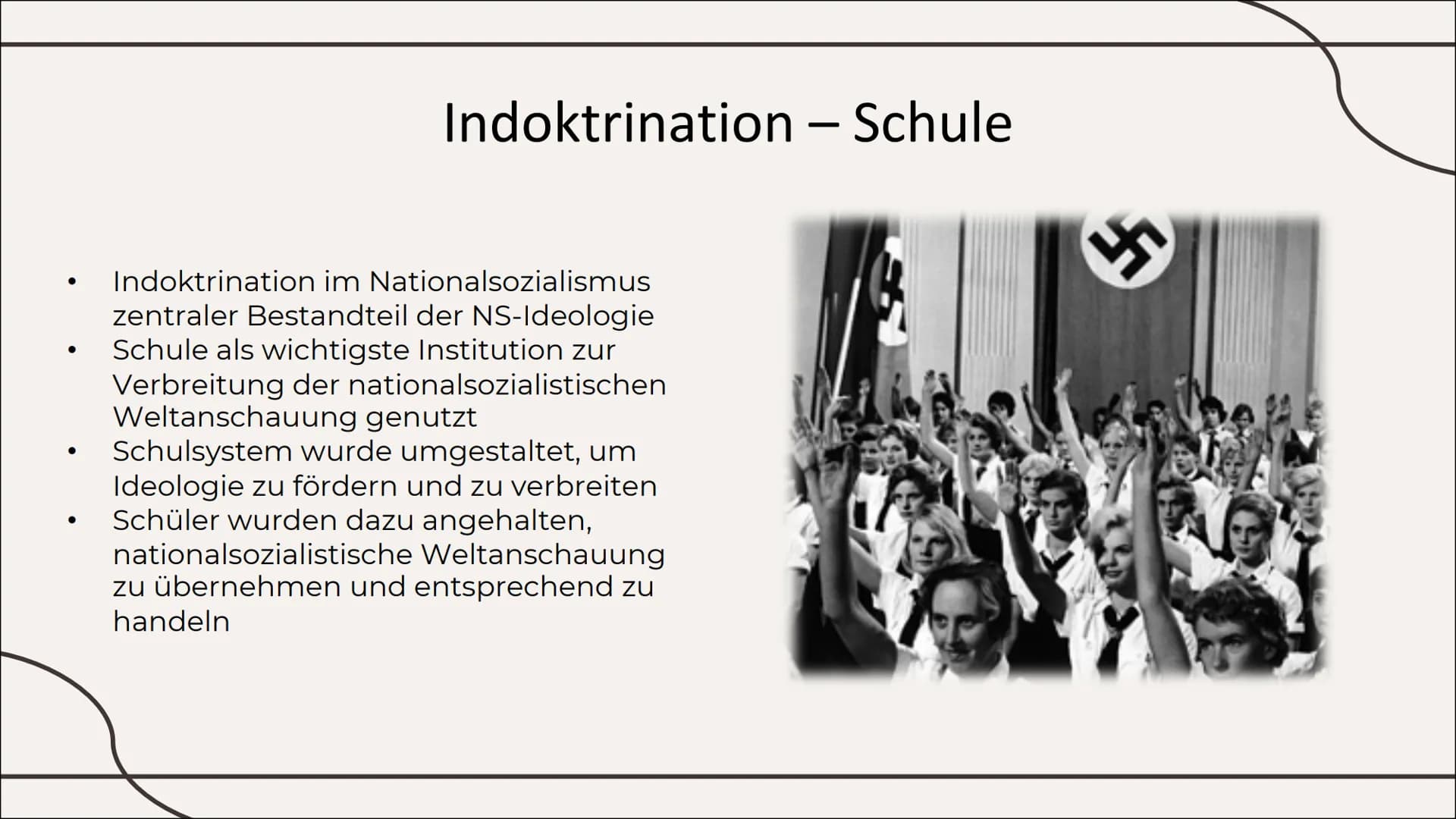 Erziehung im
Nationalsozialismus
Von Hatice und Sudem 01
HJ und BDM
Erklärung, Historie,
Aufbau
Zitat, Erklärung
Inhaltsverzeichnis
02
Indok